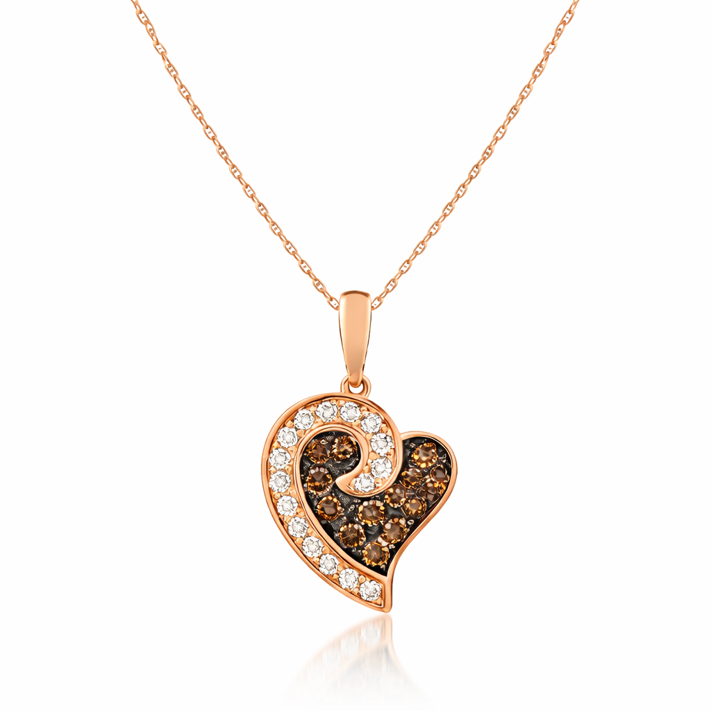 HEART　7 　メタリックネックレス 　55㌢ Le Vian® Chocolate Swirl Heart Pendant – Harry Ritchies