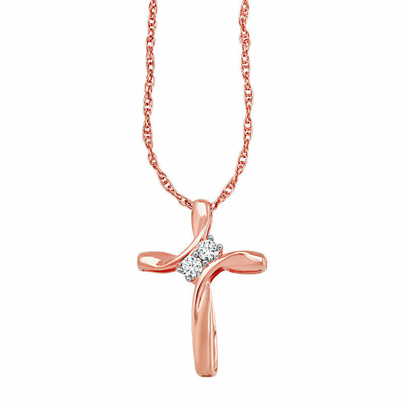 Diamond Drift Cross Pendant