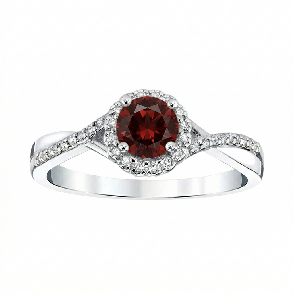 January Berry Garnet Halo Ring – Harry Ritchies