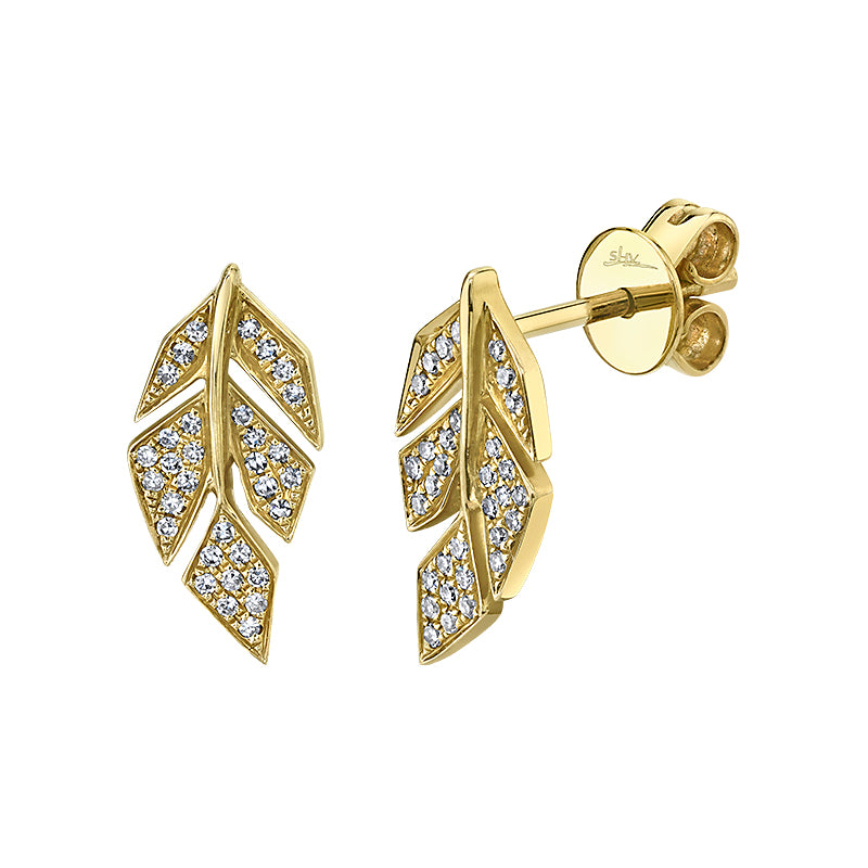 Shy Creation® Golden Driftleaf Stud Earrings