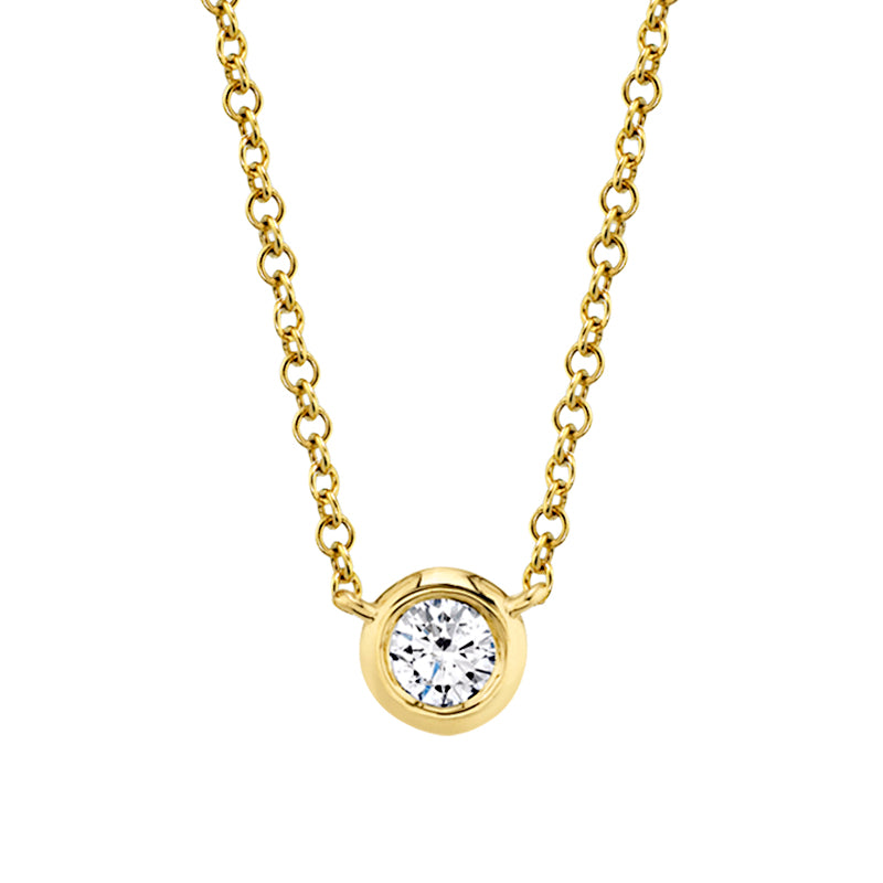 Shy Creation® Solstice Bezel Set Diamond Necklace Pendant