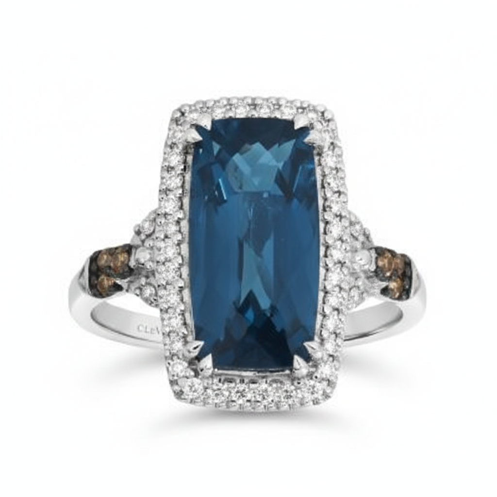 ラフダイヤモンド A LOUGH DIAMOND IN BLUE GROUND Le Vian® Midnight Tide Blue Topaz Ring – Harry Ritchies