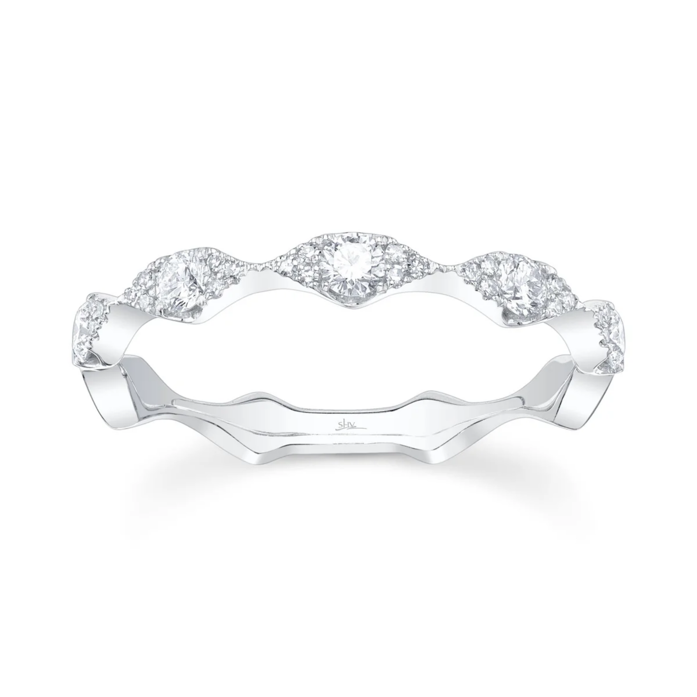 Shy Creation® Twilight Wave Diamond Band