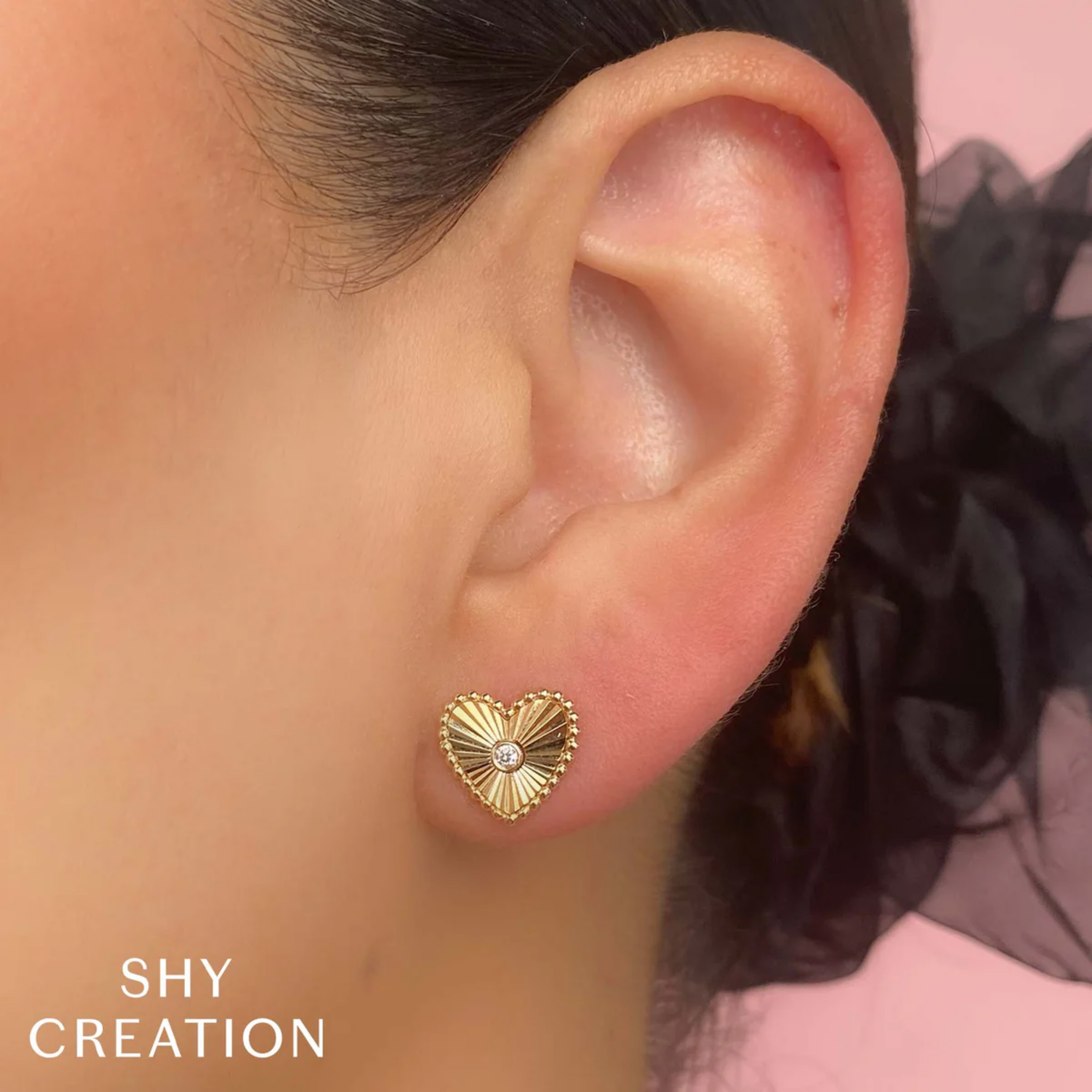 Shy Creation® Heart Goldburst Earrings