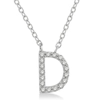 Diamond Initial D Pendant Necklace