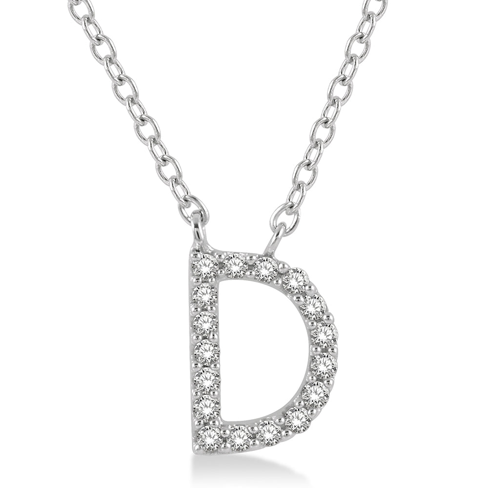 Diamond Initial D Pendant Necklace
