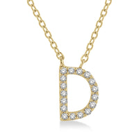 Diamond Initial D Pendant Necklace