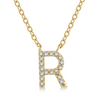 Diamond Initial R Pendant Necklace