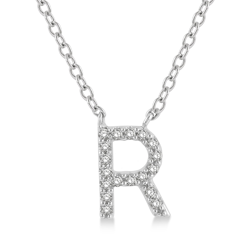 Diamond Initial R Pendant Necklace