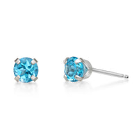Arctic Blue Topaz Stud Earrings