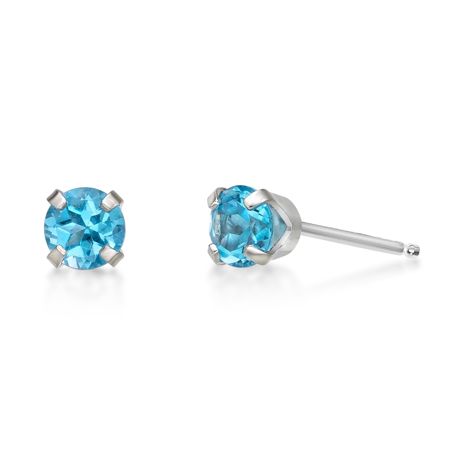 Arctic Blue Topaz Stud Earrings