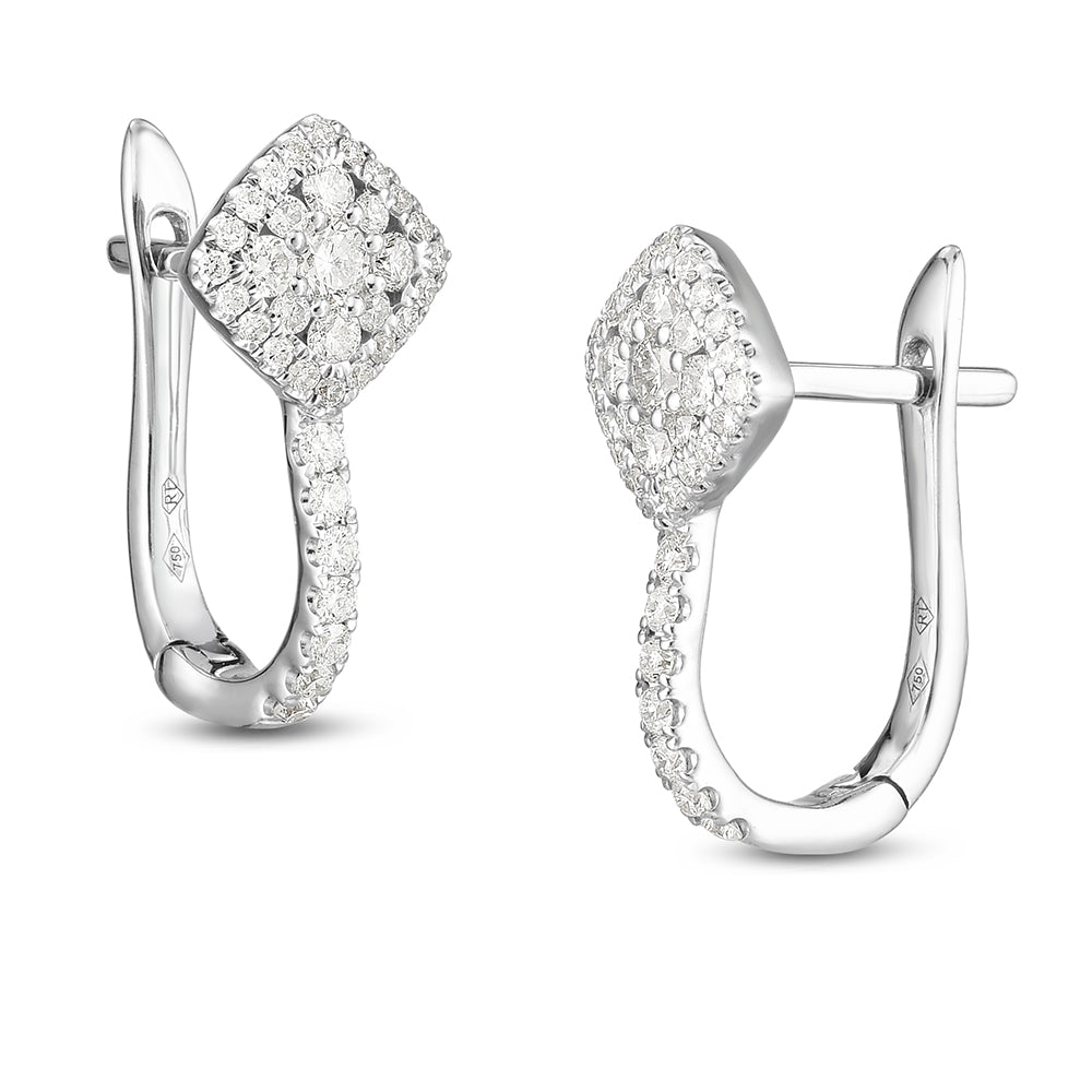 Cushion Crest Diamond Hoops
