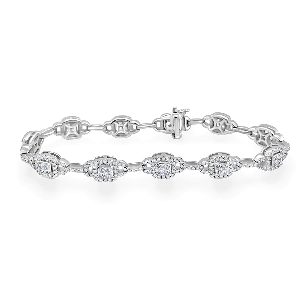 2 Carat Imperial Cluster Diamond Tennis Bracelet