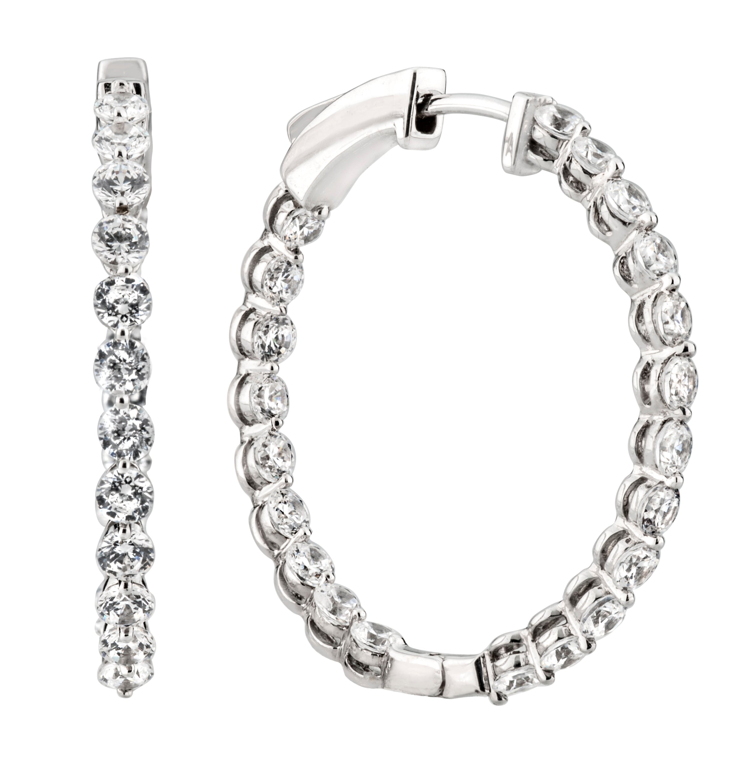 Inside-Out Whitefire Hoop Earrings