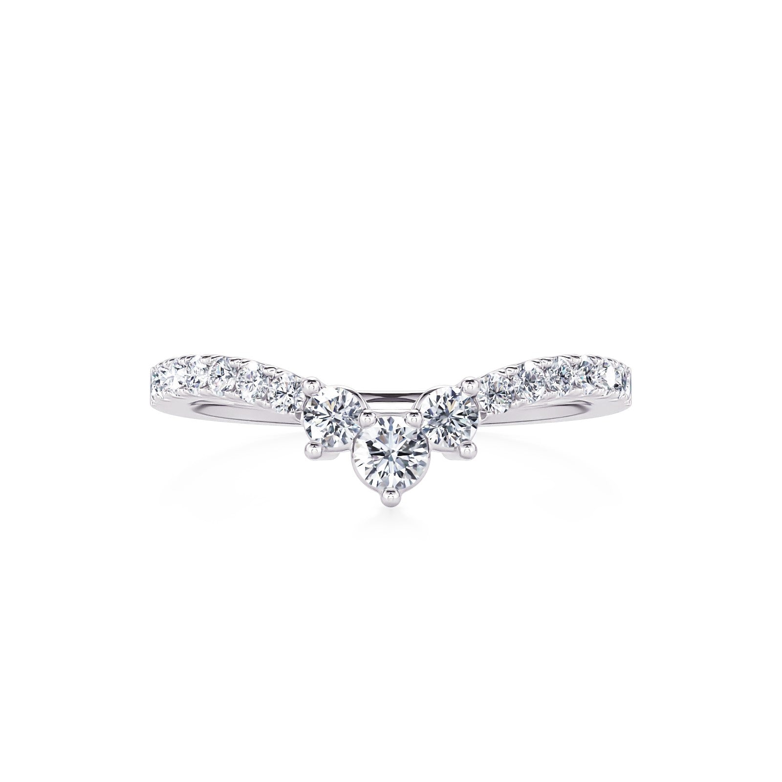 Center Peak Diamond Contour Band