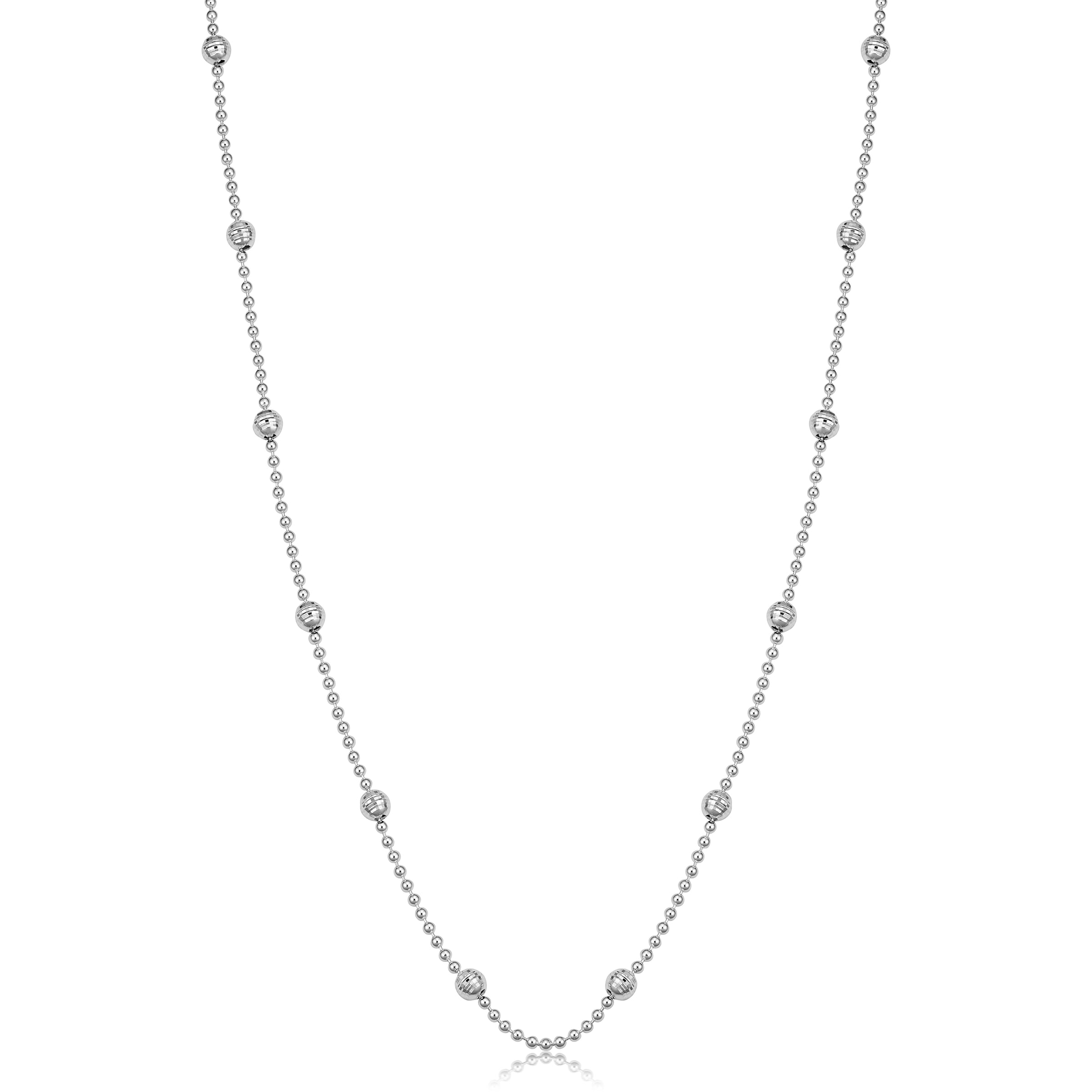 TwinkleBead Diamond-Cut Station Necklace