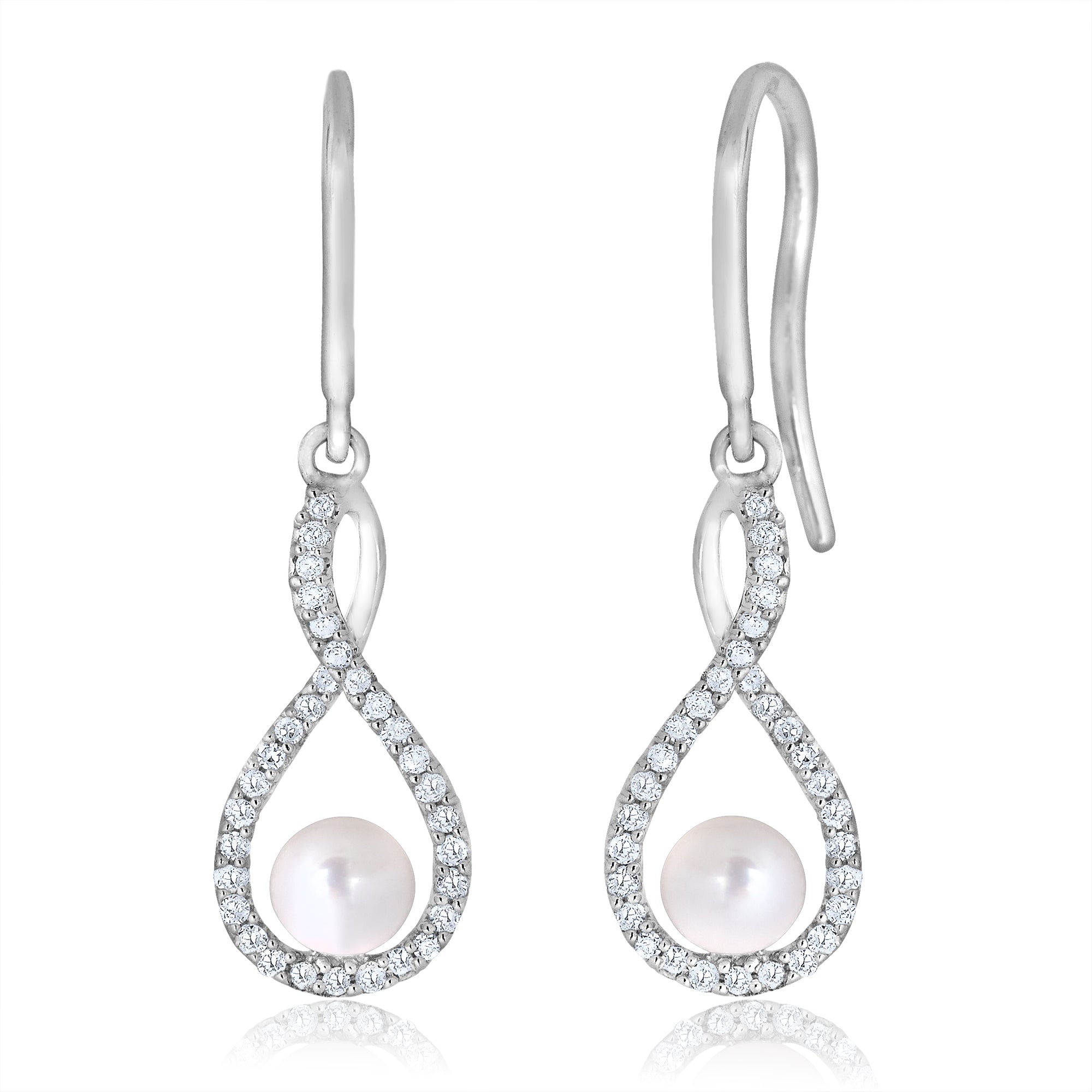 Dewdrop Pearl Twist Earrings