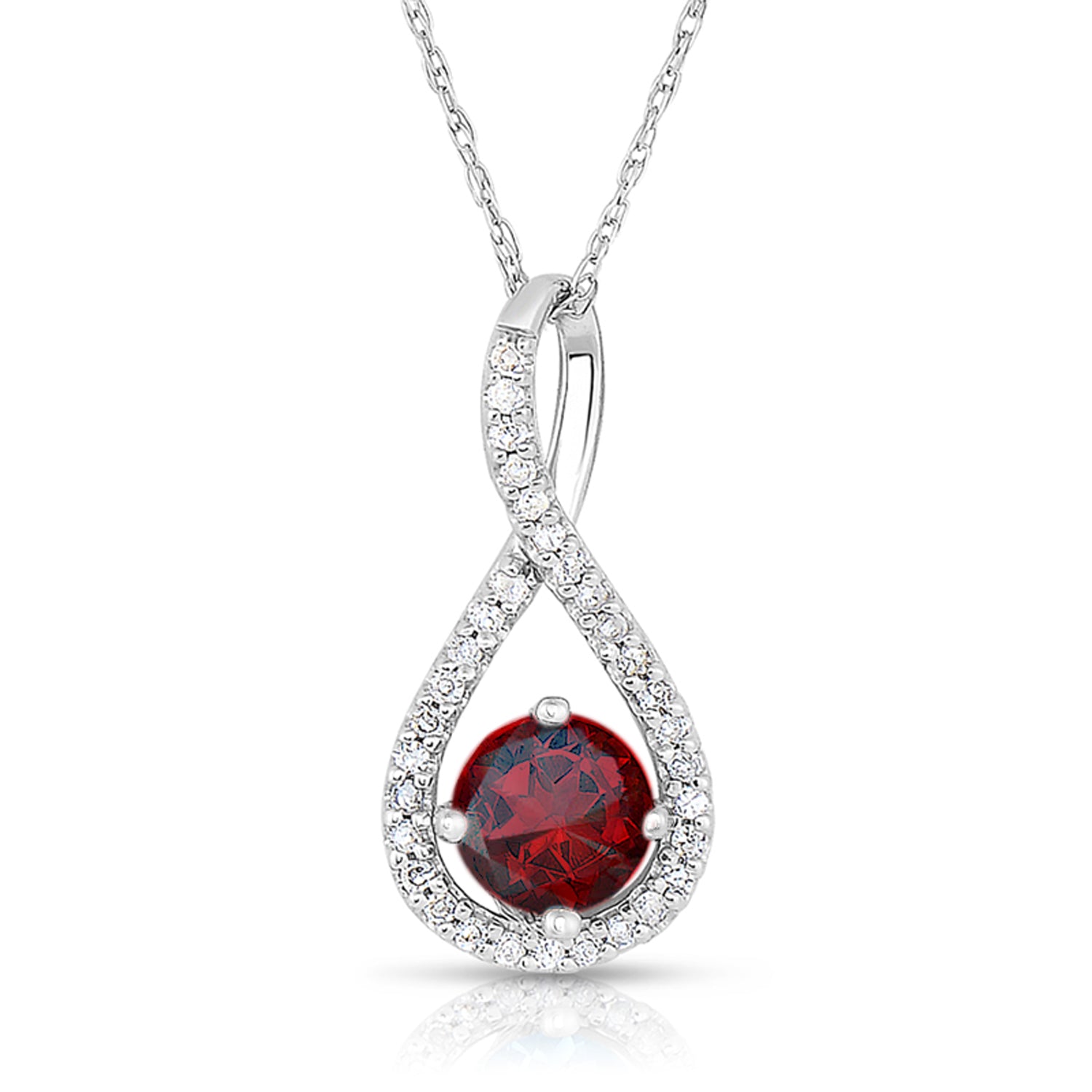 Emberdrop Garnet Twist Pendant