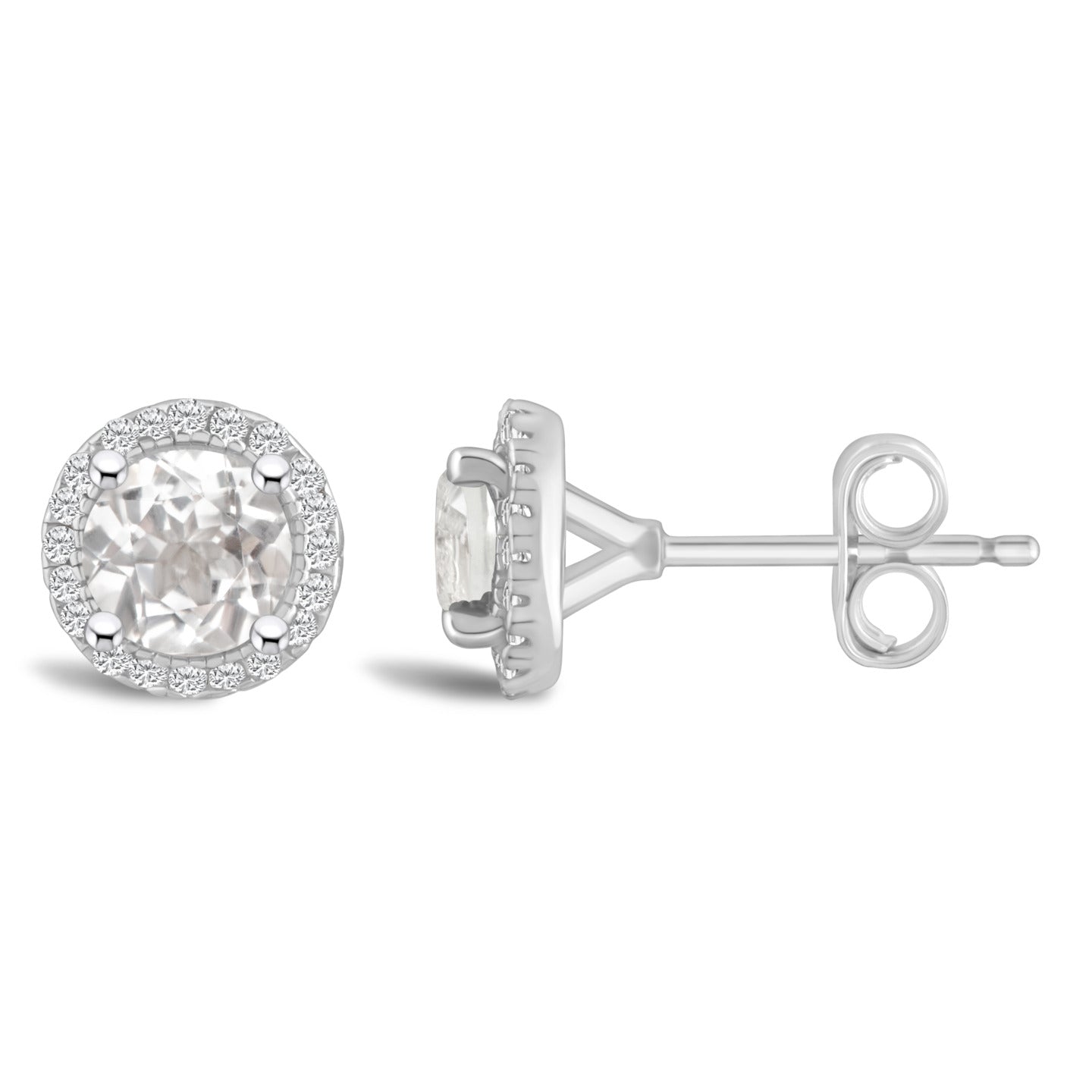 April Aura White Topaz Stud Earrings