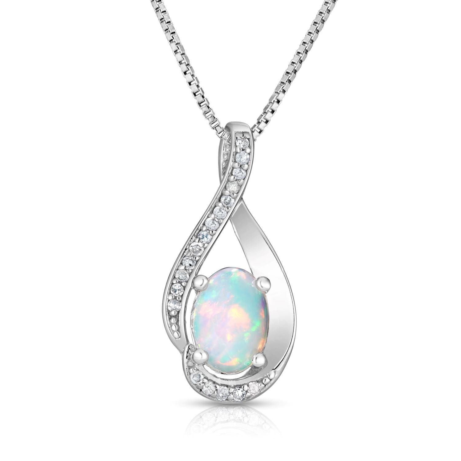Teardrop Sweep Opal Pendant