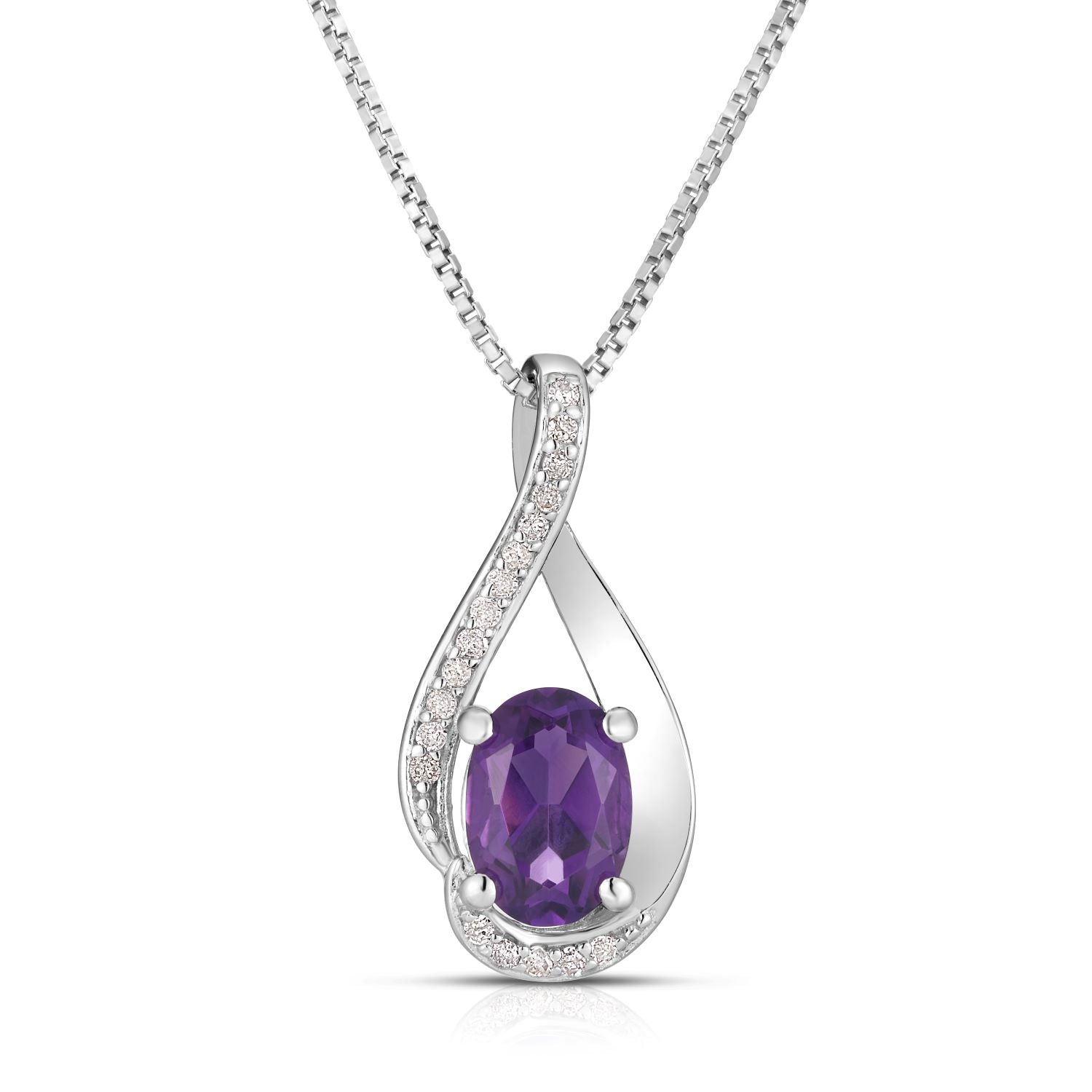 Teardrop Sweep Amethyst Pendant