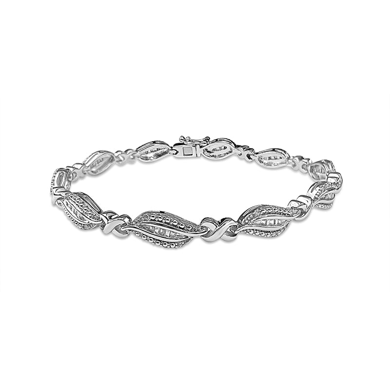 Frosted Leaf Diamond Bracelet