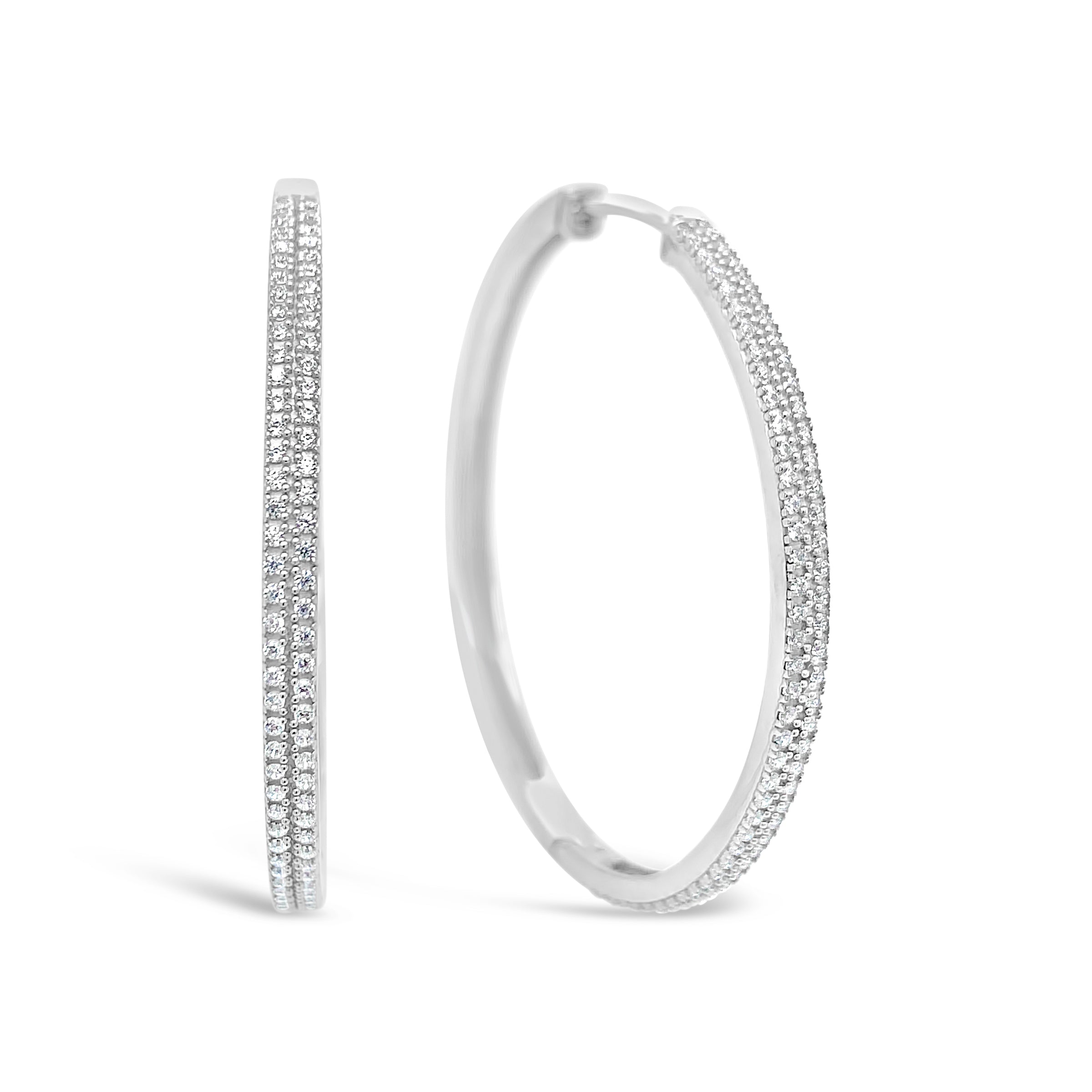 Glacial Loop Diamond Hoop Earrings