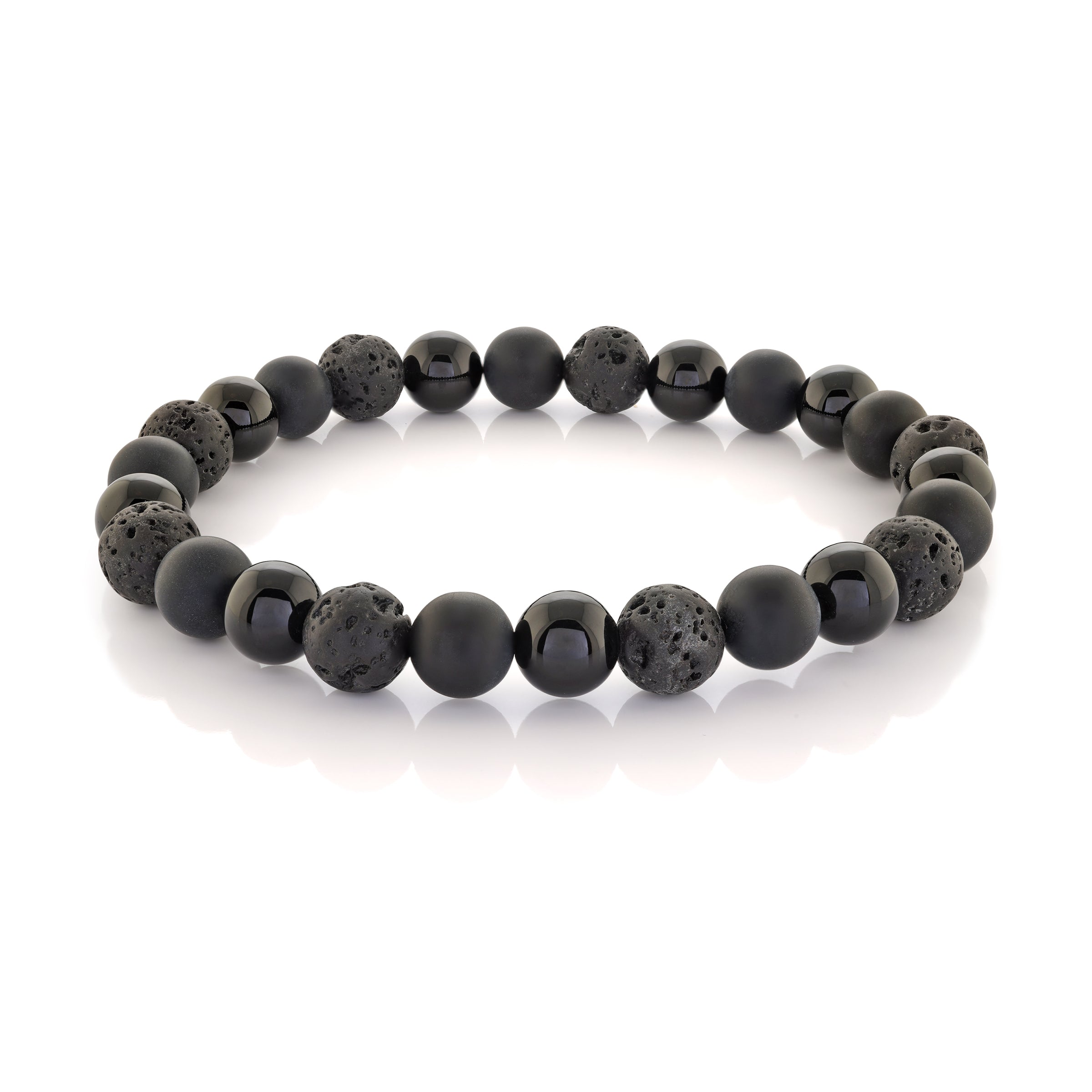 Onyx Volcanic Lava Rock Bead Bracelet