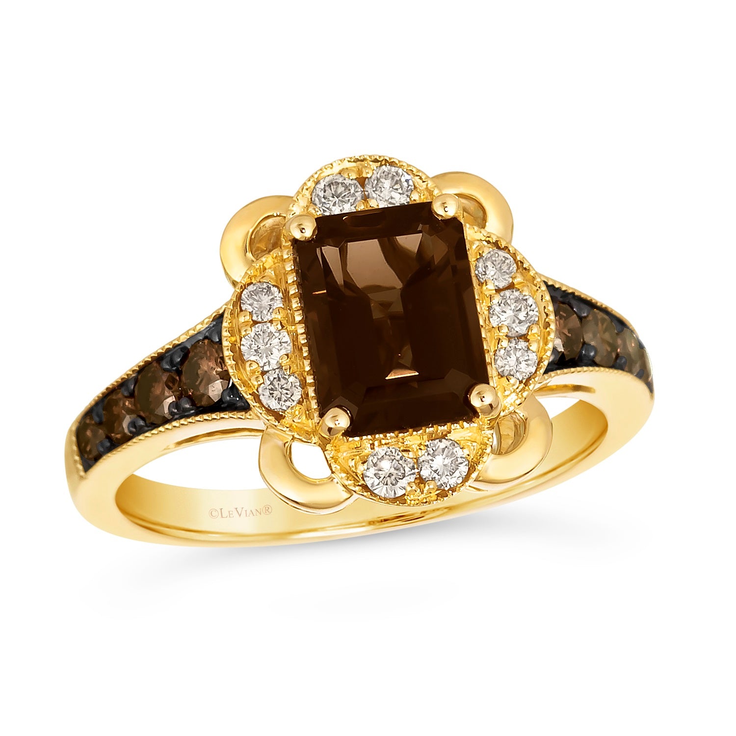 Le Vian® Cocoa Royale Quartz & Diamond Ring