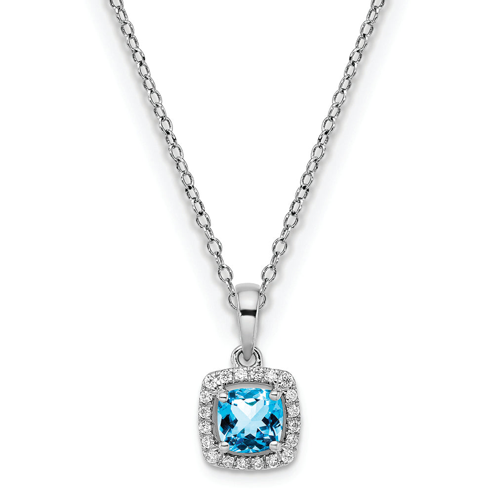 Cool Flame Blue Topaz Pendant