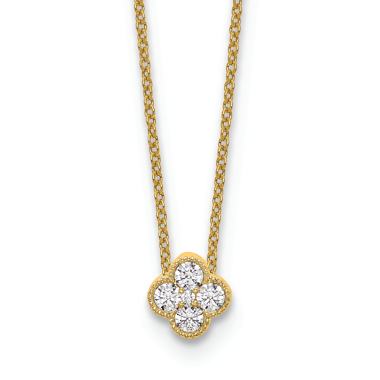 Golden Bloom Clover Pendant