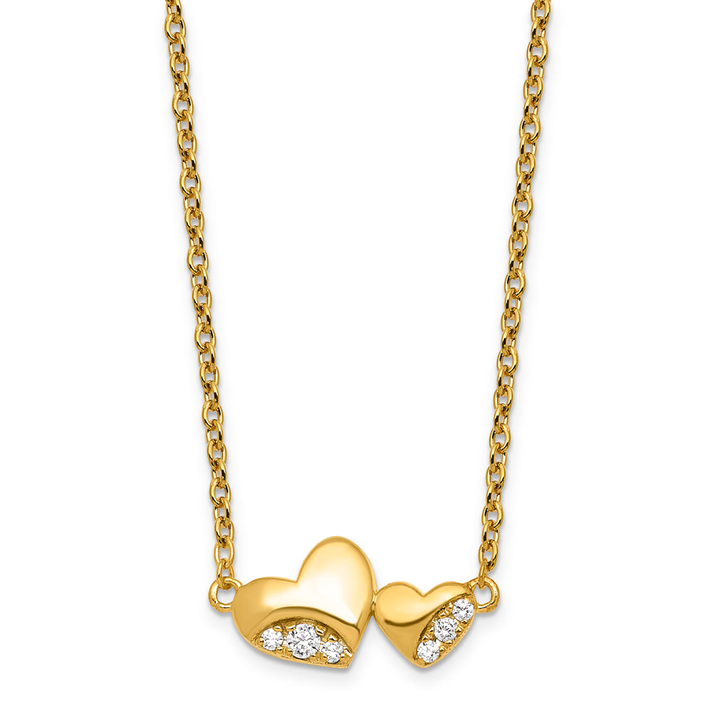 Diamond Heart Duo Necklace Pendant