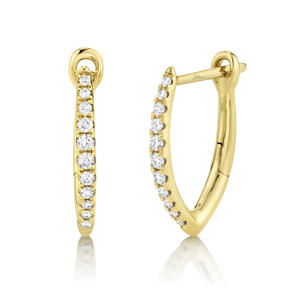 Shy Creation® Pointline Diamond Hoops