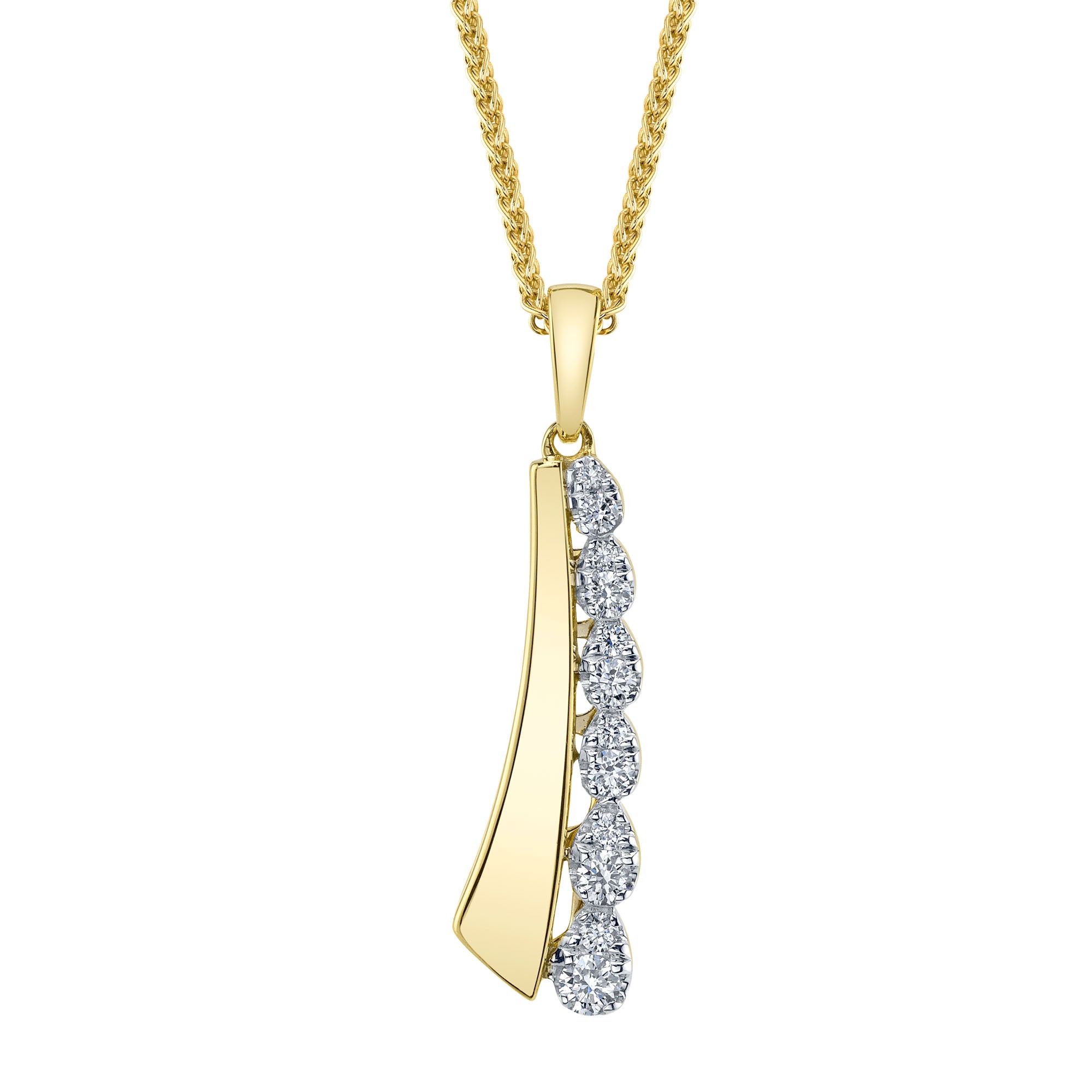 Shy Creation® Cascade Curve Diamond Pendant