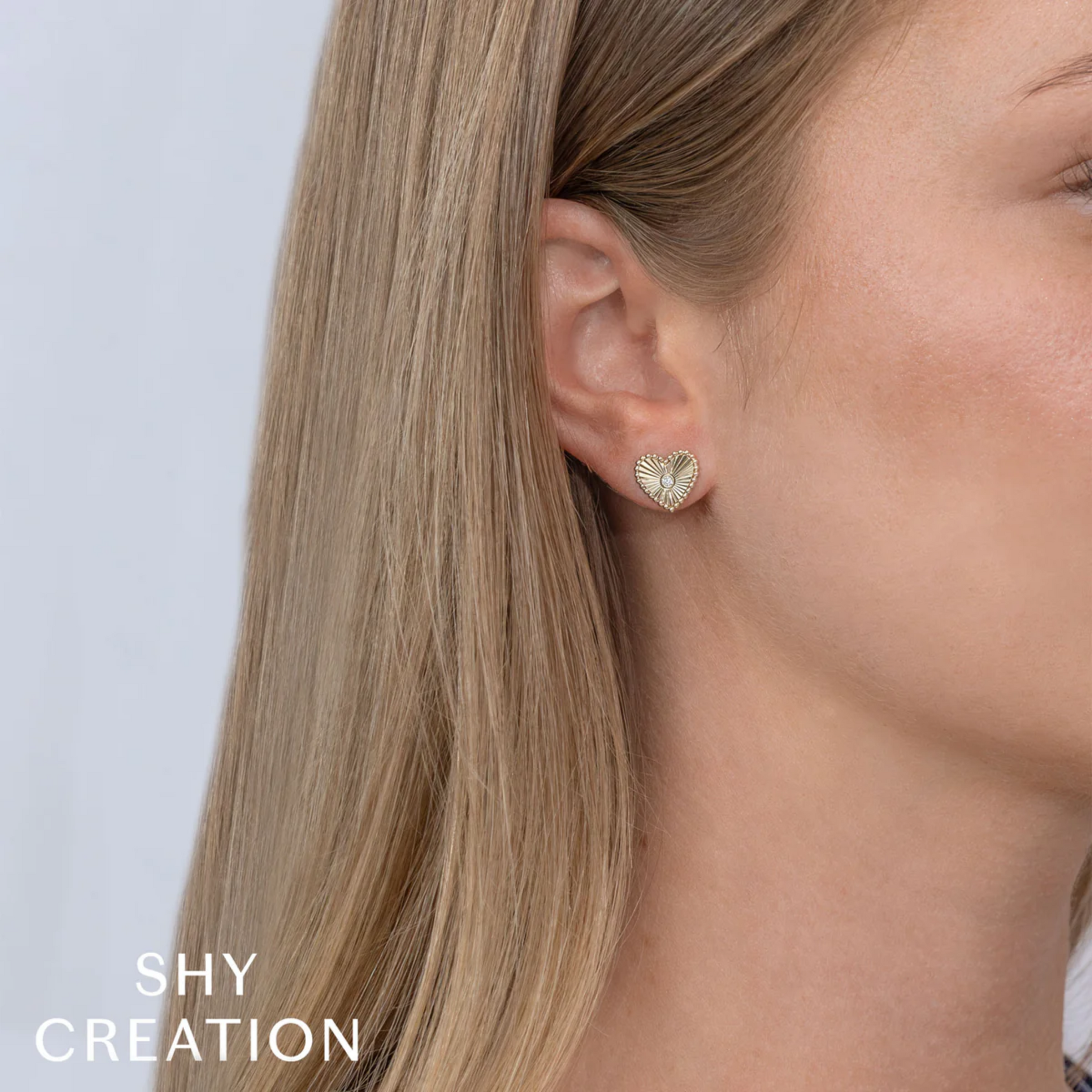 Shy Creation® Heart Goldburst Earrings