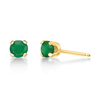 Emerald Radiance 14K Stud Earrings