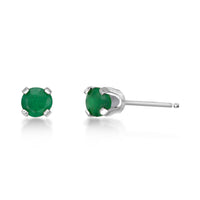 Emerald Radiance 14K Stud Earrings