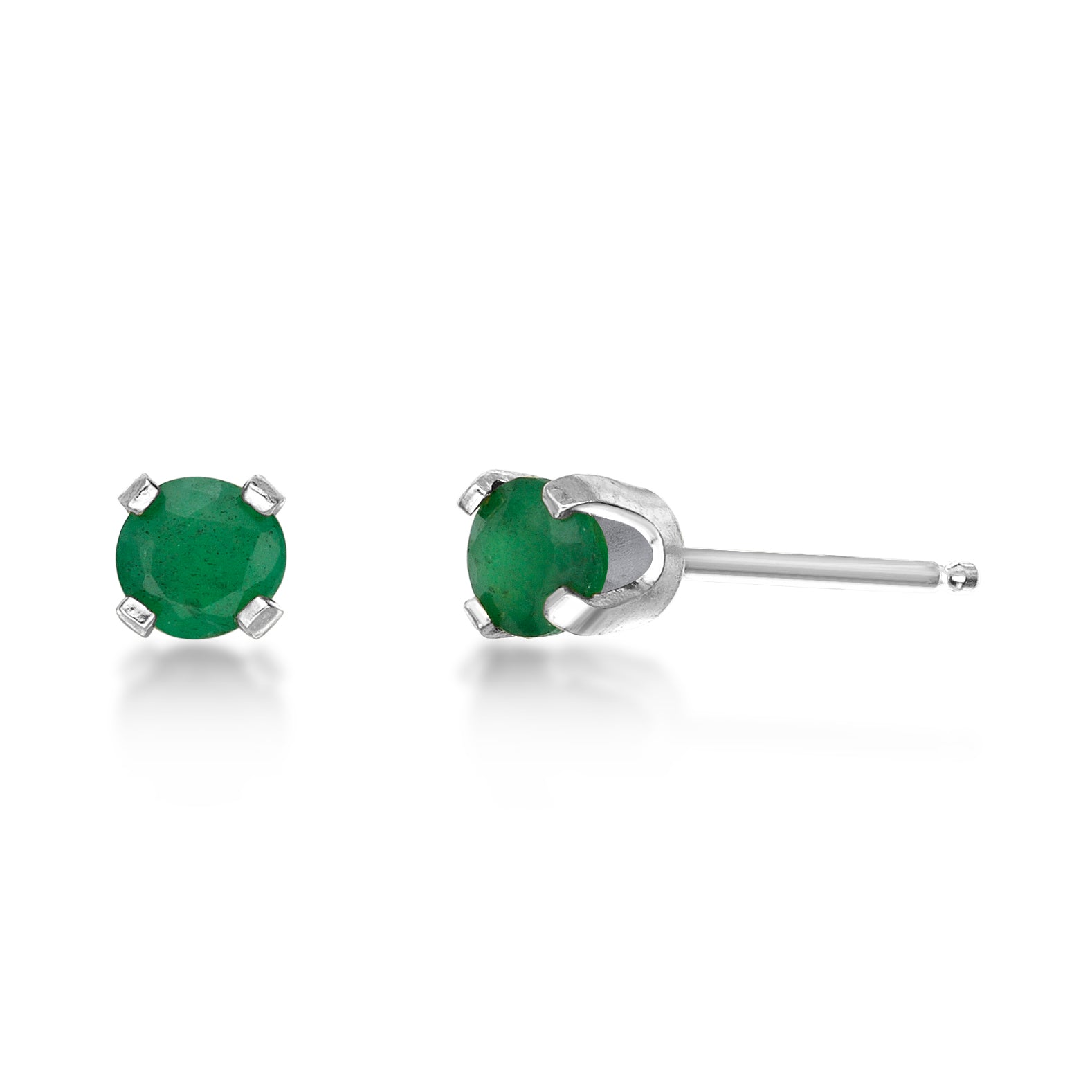 Emerald Radiance 14K Stud Earrings