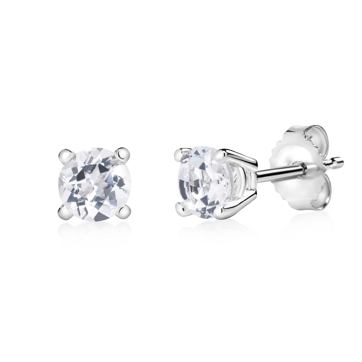 Frostveil White Topaz 10K Stud Earrings