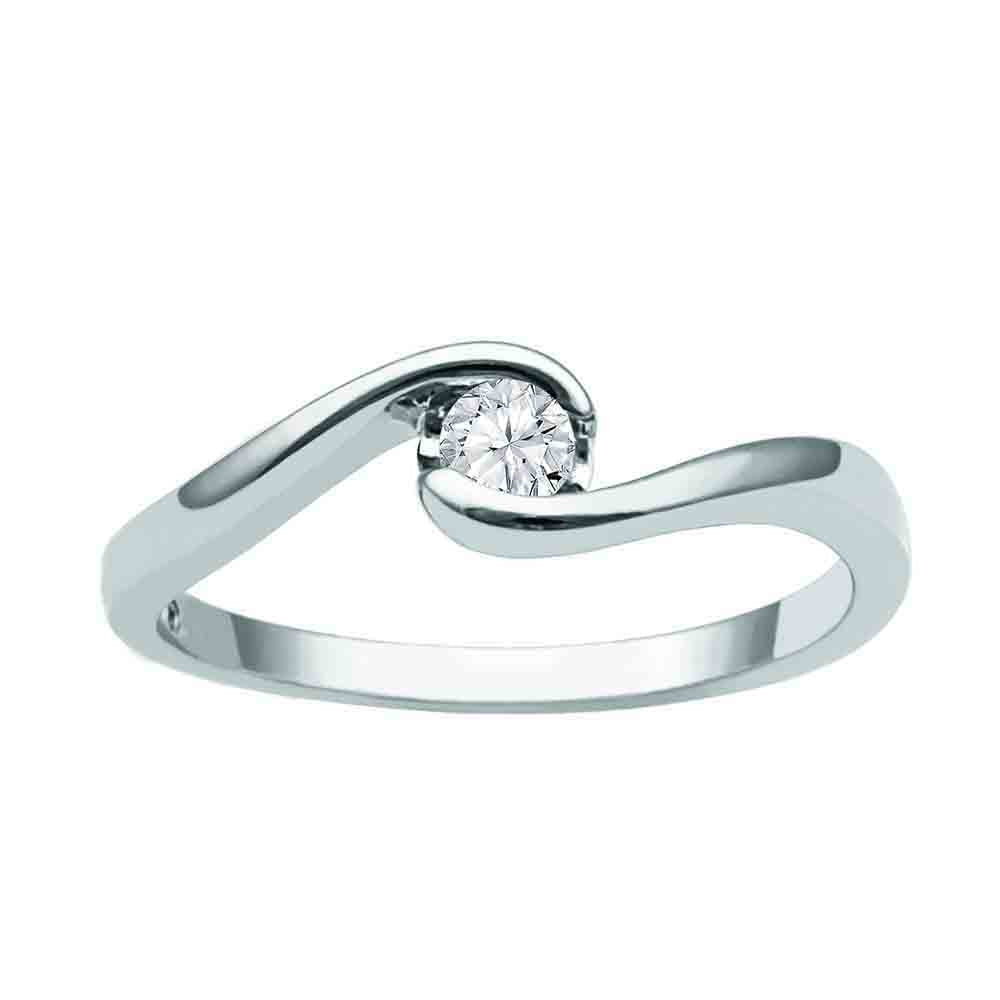 Sirena® Swirl Embrace Round Diamond Promise Ring