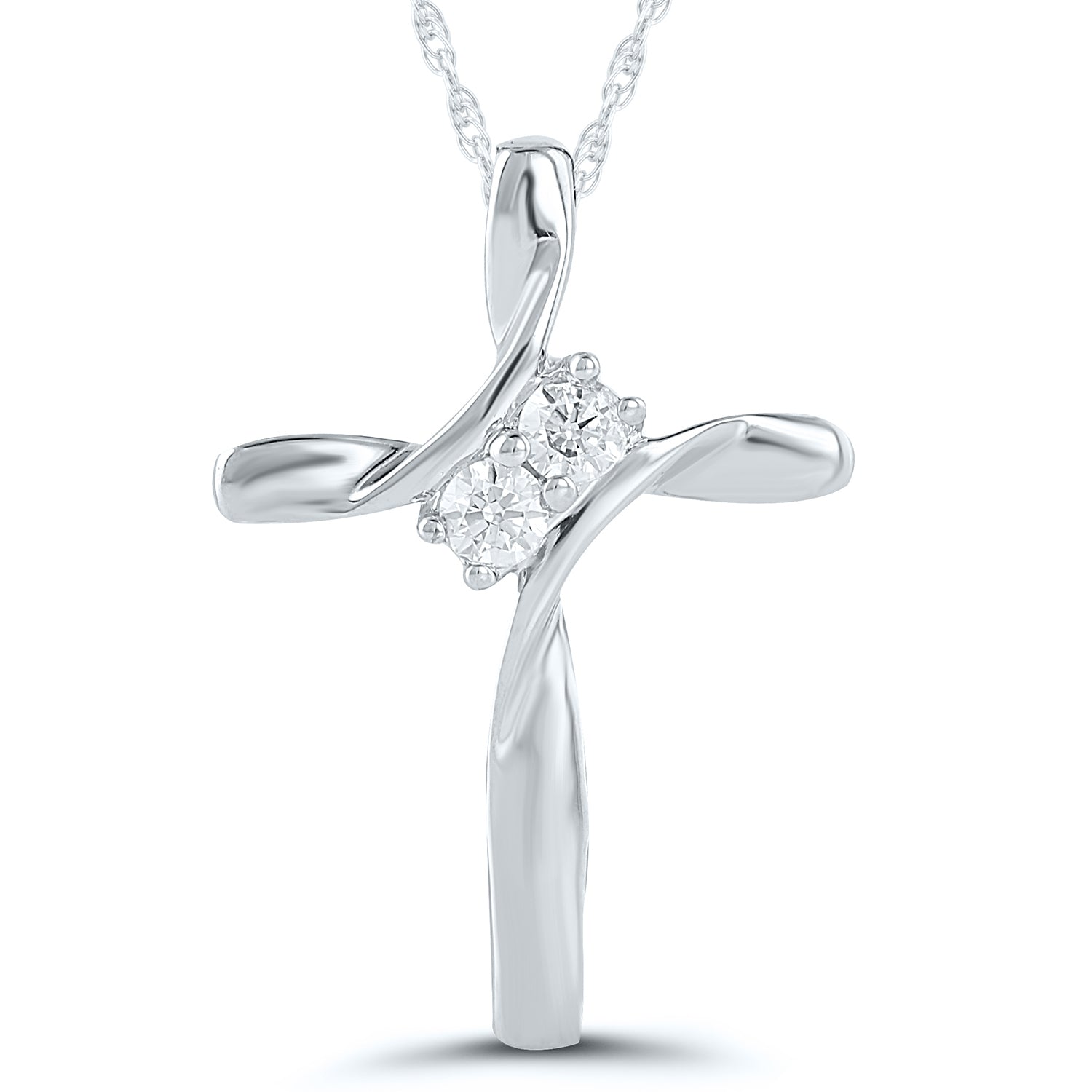 Diamond Drift Cross Pendant