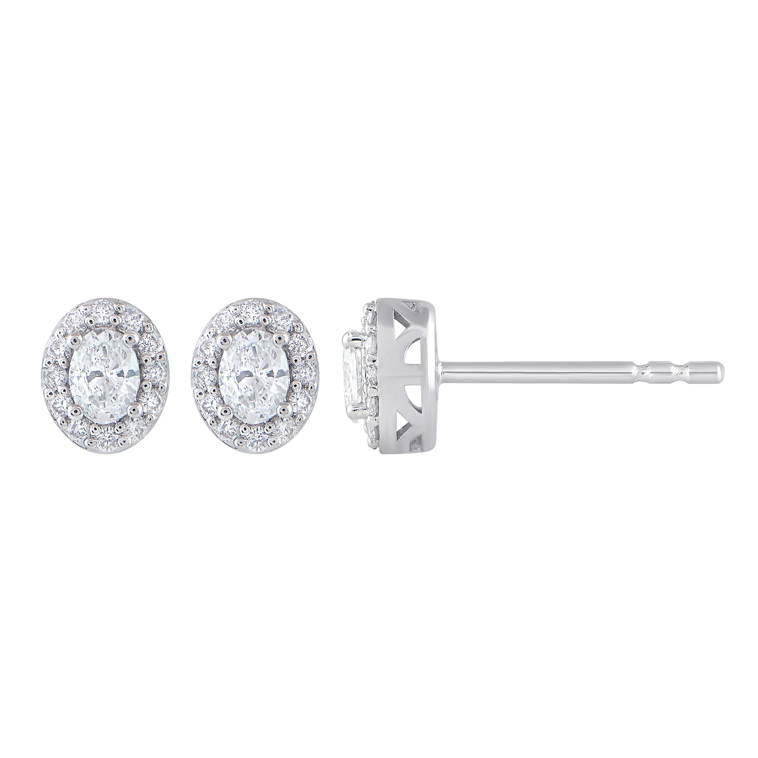 Iced Inferno Oval Halo Studs