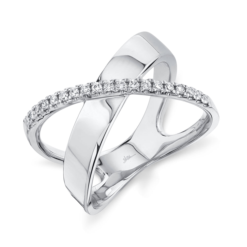 Shy Creation® Intersect Diamond Crossover Ring