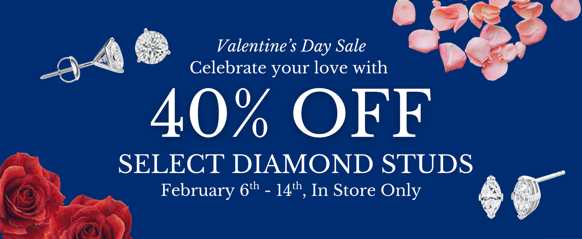 In Store Only, 40% Off Select Diamond Studs