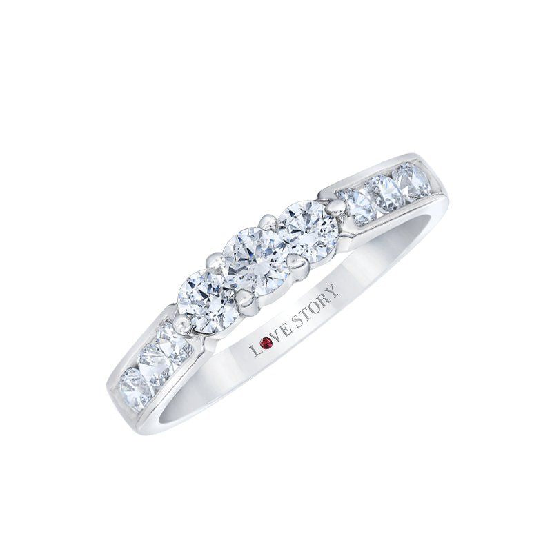 Love Story® Royal Ice Trio Round Diamond Engagement Ring