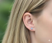 Ocean Whisper Aquamarine Stud Earrings