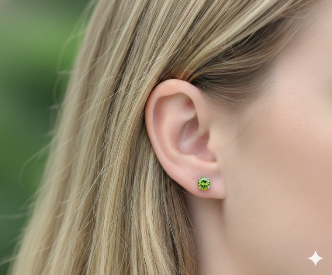 Peridot Pop Stud Earrings