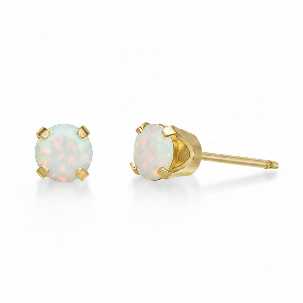 Ethereal Opal 4mm Stud Earrings