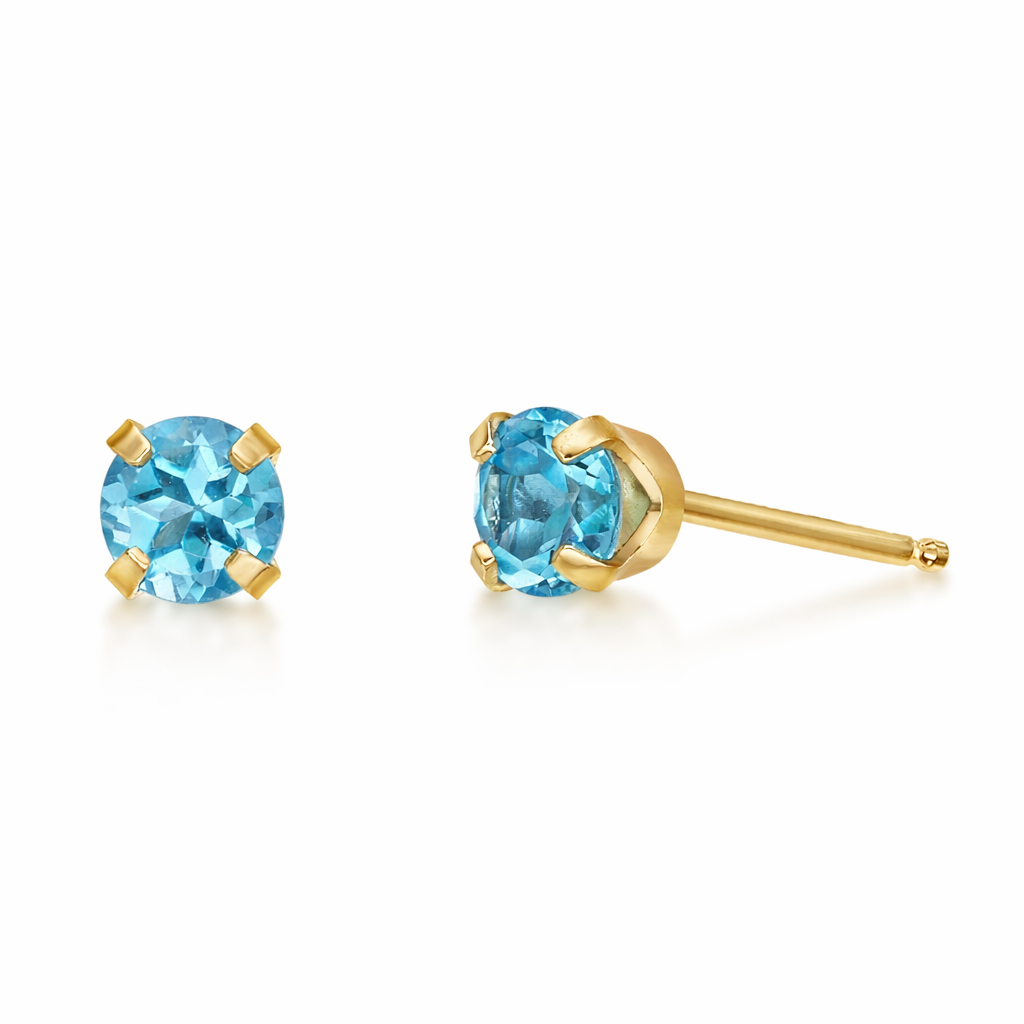 Arctic Blue Topaz Stud Earrings