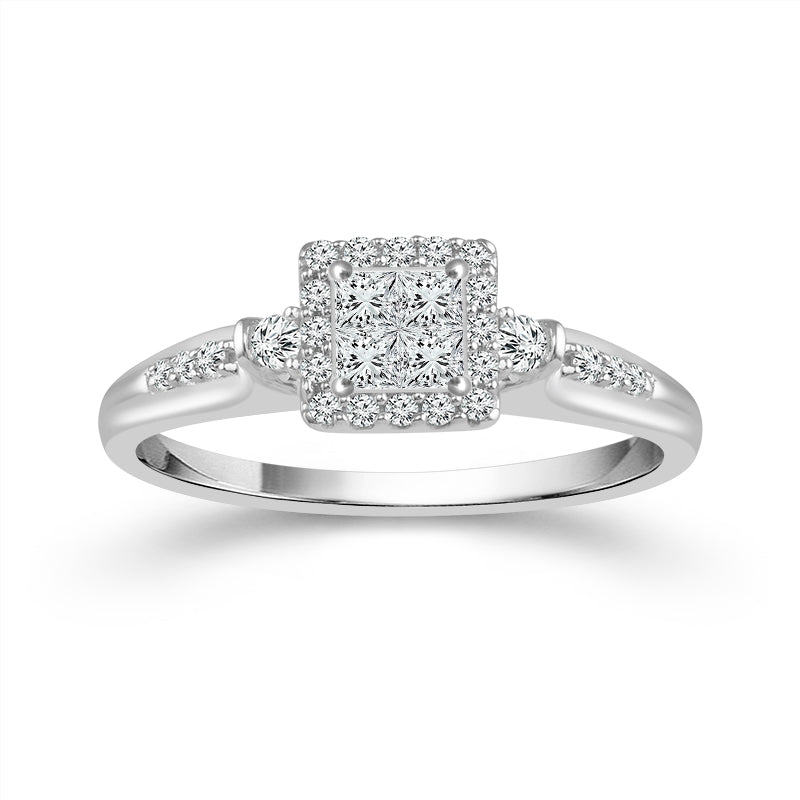 Two Hearts® Classic Unity Princess Cut Diamond Engagement Ring